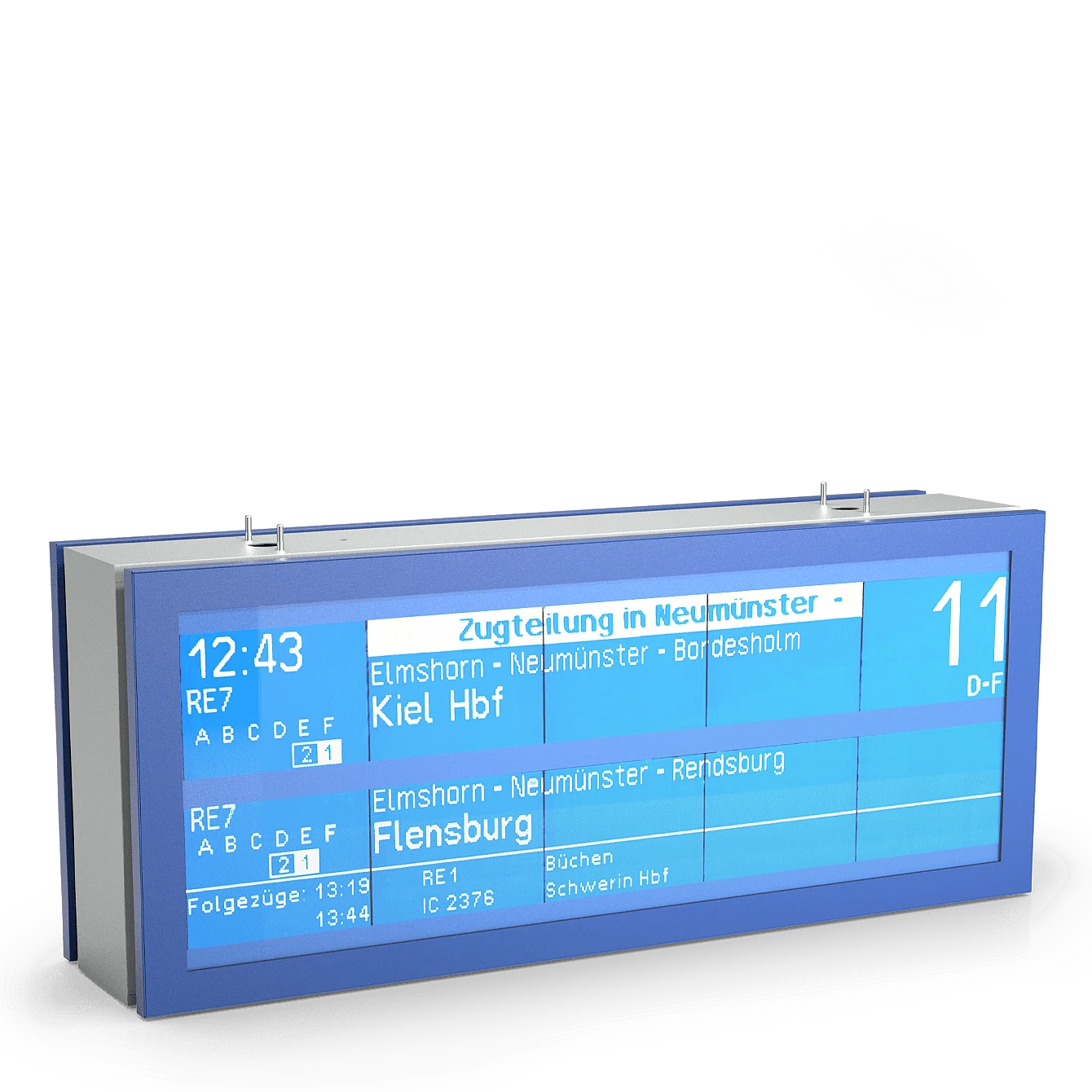 Fahrgast-Informationstafel am Bahnhof